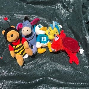 Set of vintage Disney beanie plush toys